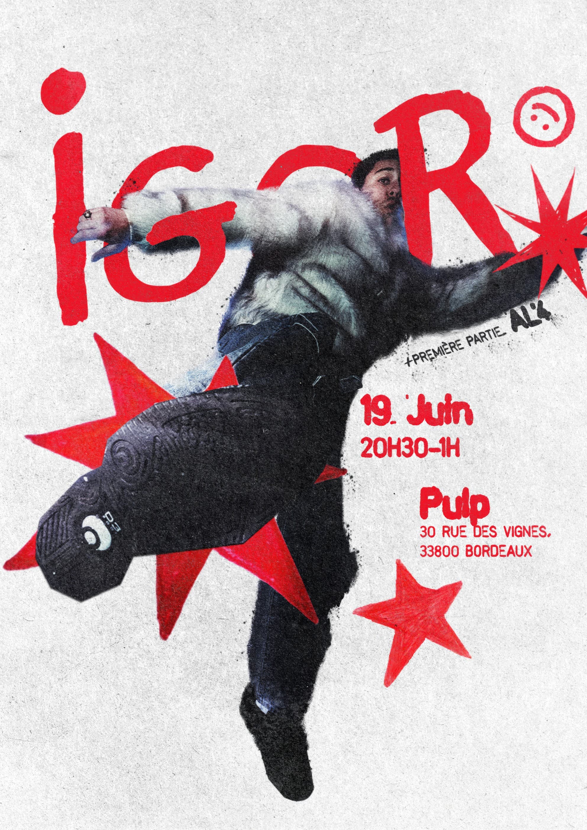 Affiche du concert IGOR au Pulp le 19 juin, format A1
