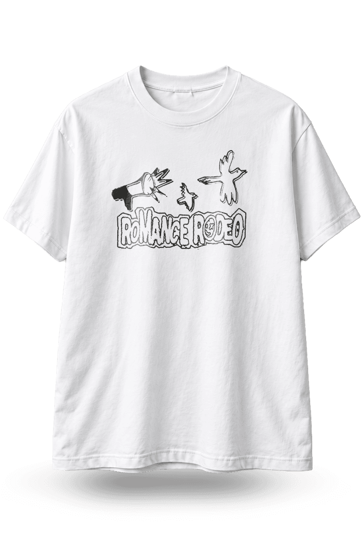 T-shirt blanc Romance Rodeo Smiley, face avant